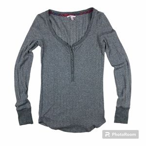Victoria’s Secret Sparkle Gray Long Sleeve Thermal Top